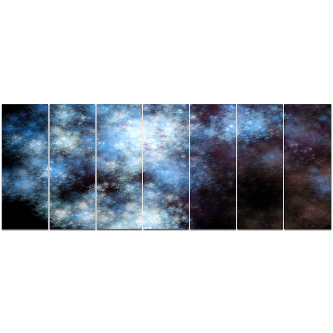 Designart - Blue White Starry Fractal Sky - Abstract Art on Canvas